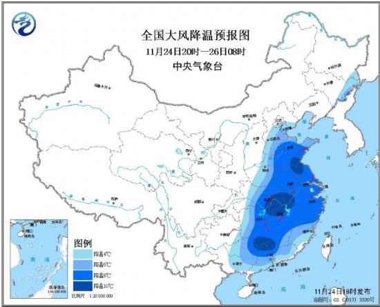 我国北部东部海区将有大风降温8～12℃