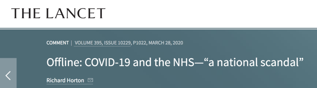 英国新冠肺炎死亡过千，《柳叶刀》主编批政府防控不力