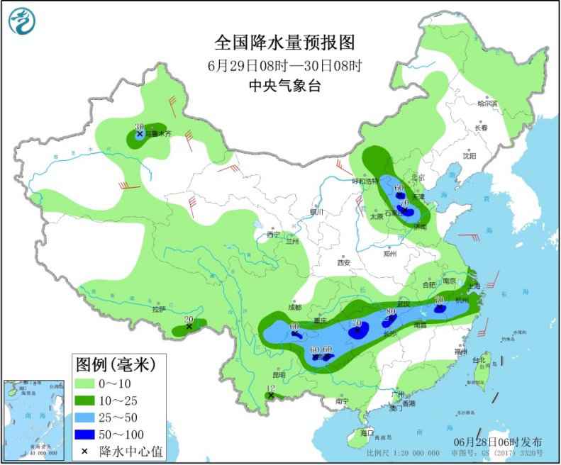 江汉东部黄淮江淮江南北部有强降雨 西北地区东